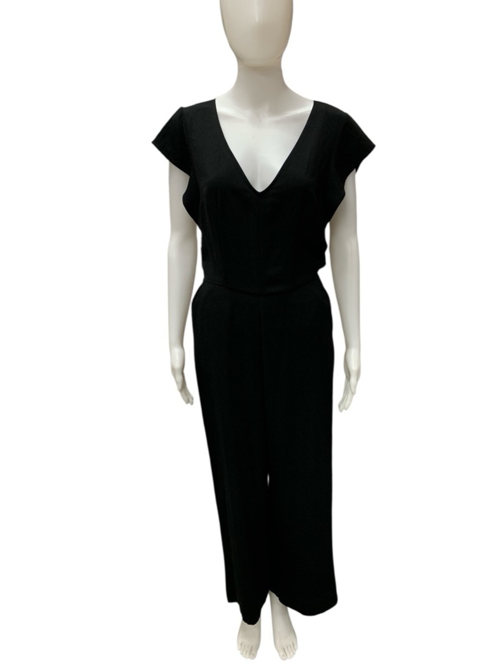 a new day Black V-Neck Wide-Leg Jumpsuit Size XS